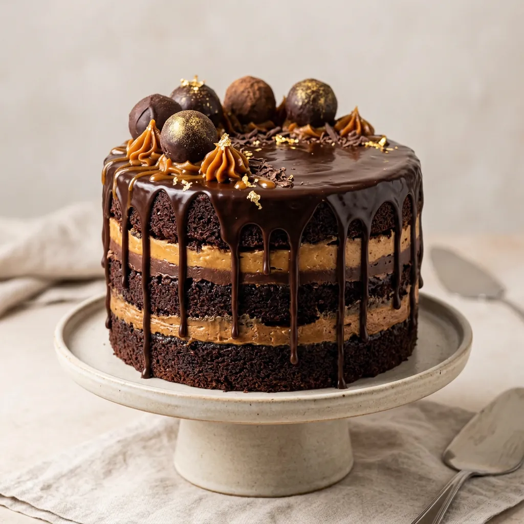 3-Tier Dark Chocolate & Salted Caramel Masterpiece